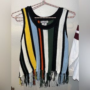 Crochet tank with fringe